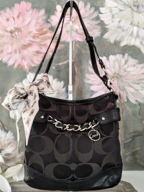 Coach Signature Optic Chain Shoulder Crossbody Bag #f19730